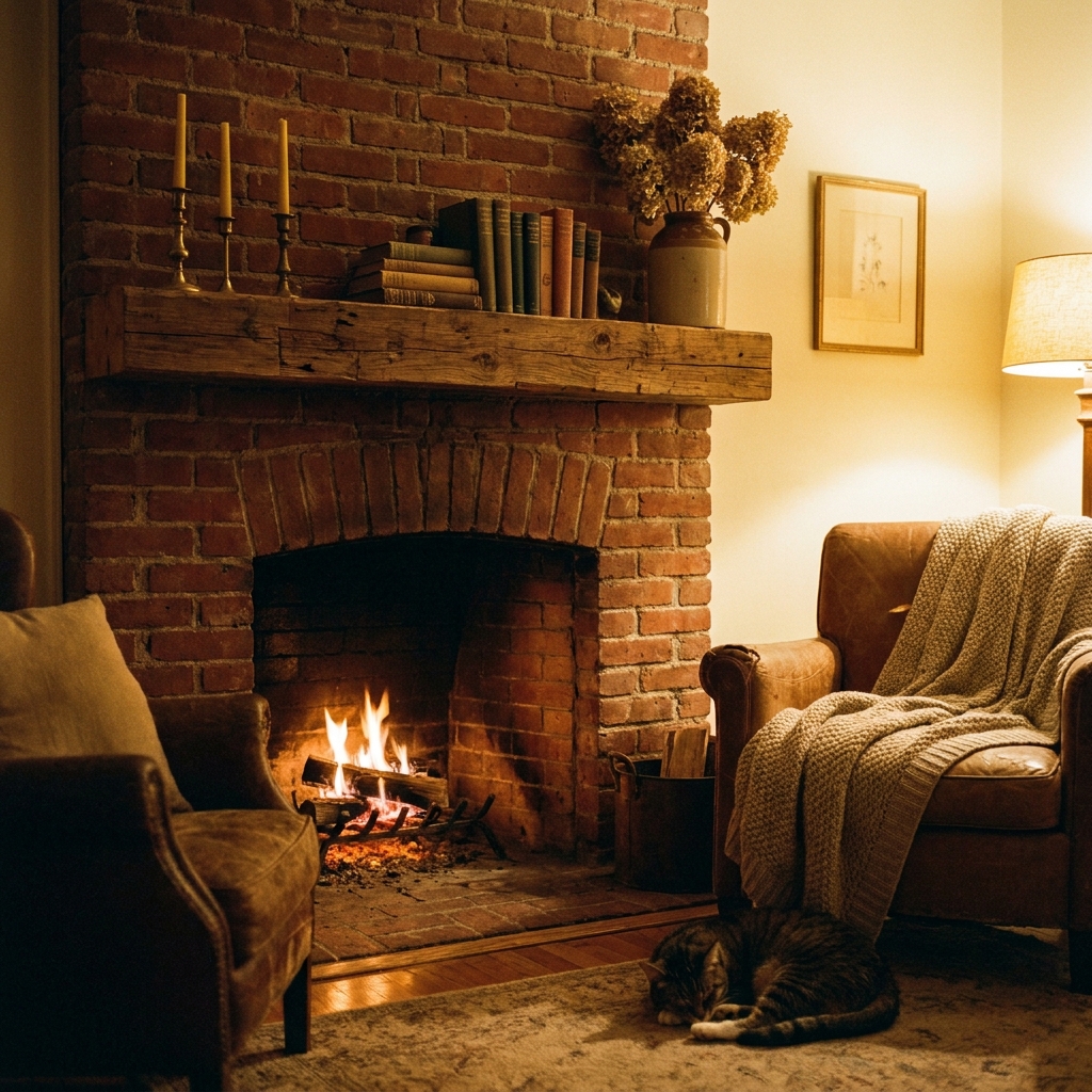 Cozy fireplace